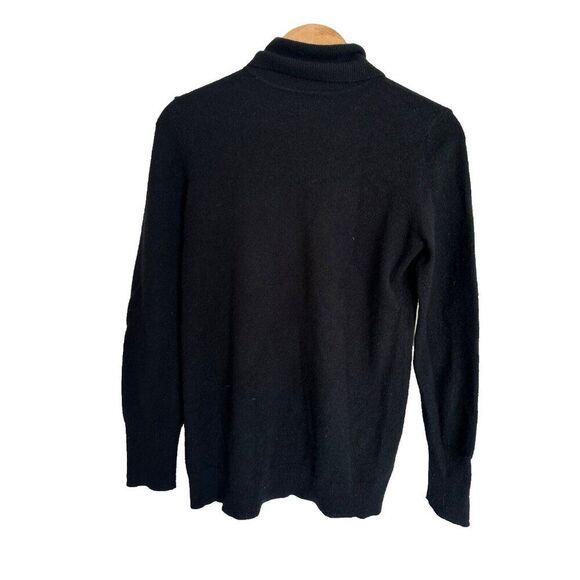 Apt. 9  Women's Small 100% Cashmere Black Turtleneck Sweater Minimalist Capsule - Picture 3 of 5